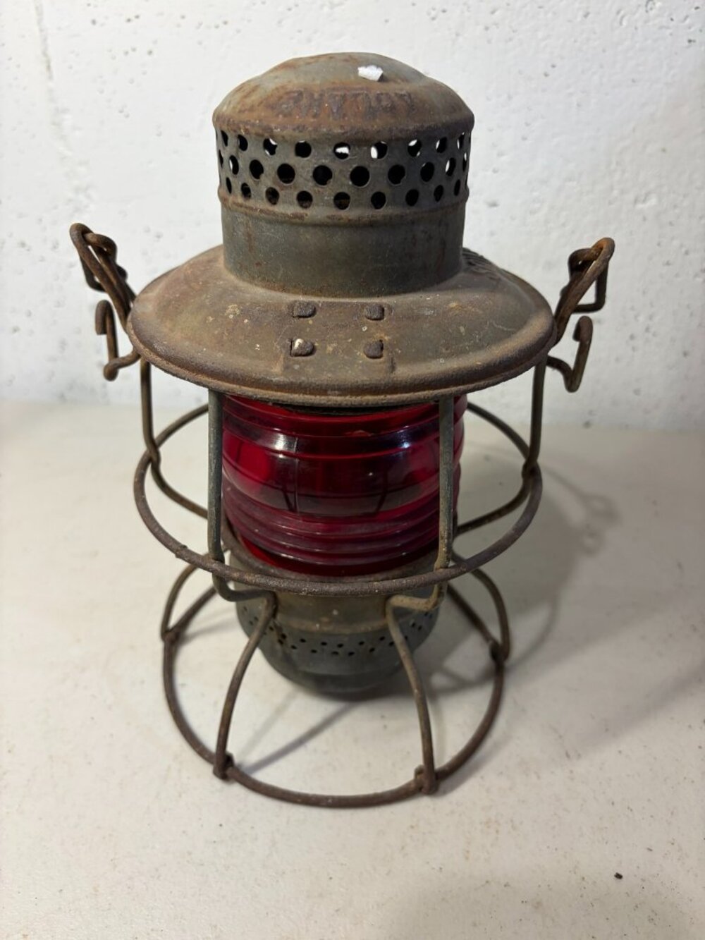 Antique Adlake SOU RY Red Globe Railroad Lantern Lamp